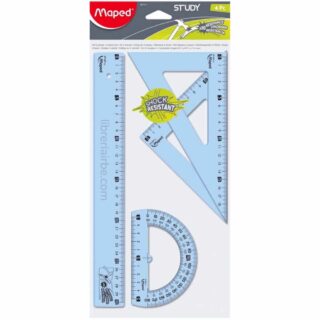 Estuche Geométrico de 4 Piezas Maped Study Azul