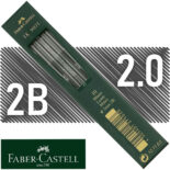 Minas de Grafito para Portaminas de 2.0 mm, Faber-Castell TK 9071, Estuche de 10 Piezas - Grado 2B