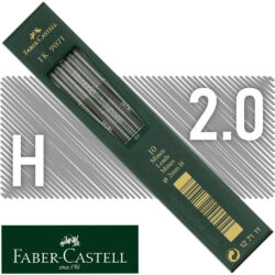 Minas de Grafito para Portaminas de 2.0 mm, Faber-Castell TK 9071, Estuche de 10 Piezas - Grado H