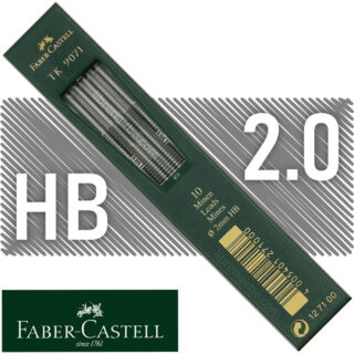 Minas de Grafito para Portaminas de 2.0 mm, Faber-Castell TK 9071, Estuche de 10 Piezas - Grado HB