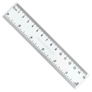 Regla de Plástico Transparente, 15 cm