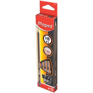 Set 12 Lápices Triangulares Color Negro Maped Black'Peps HB