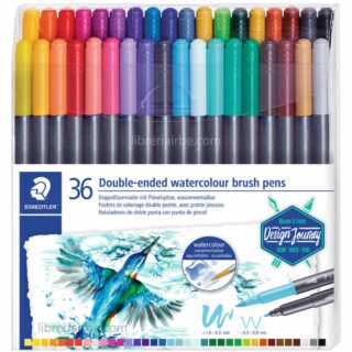 Set 36 Marcadores Acuarelables Doble Punta con Punta de Pincel STAEDTLER