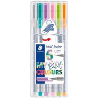 Set 6 Micropuntas STAEDTLER Triplus Fineliner Pastel