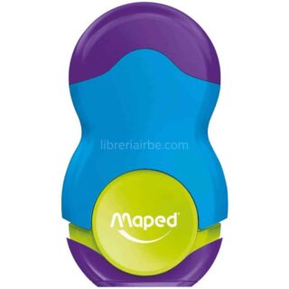 Tajador 1 Orificio y Goma de Borrar Maped Loopy Azul