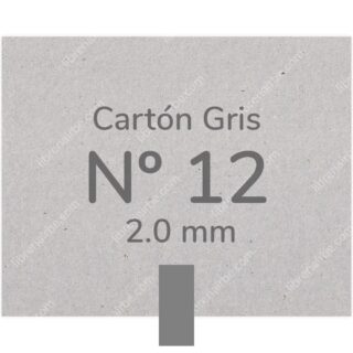Pliego Cartón Prensado Gris Nº 12 (2.0 mm) 80 x 120 cm