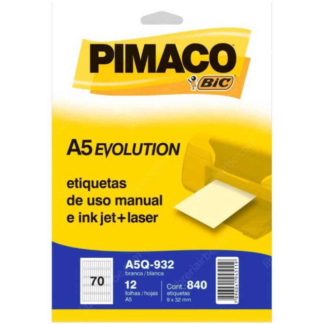 Paquete 840 Etiquetas Adhesivas de uso manual e Inkjet + Laser PIMACO (9 x 32 mm)