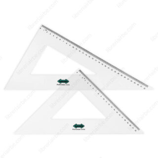 Set 2 Escuadras Profesionales sin Bisel Bocado 60º - 45º (35 cm) Vista