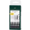 Set 6 Rotuladores Faber Castell PITT Artist Pens Negro (XS,S,F,M,B,C)