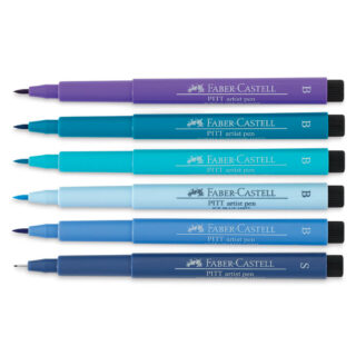 Set 6 Rotuladores para Lettering Faber-Castell PITT Artist Pens Creative Studio - Azules Vista