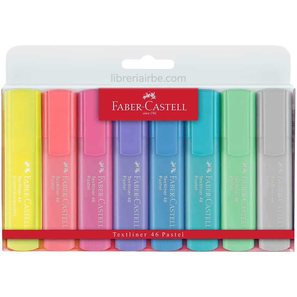 Set 8 Resaltadores Faber-Castell Textliner 46 Pastel