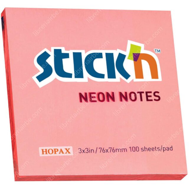 Bloc 100 Notas Adhesivas Stick'n Neón (76 x 76 mm) Rosa