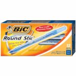 Caja 12 Bolígrafos BIC Round Stic Medium Azul