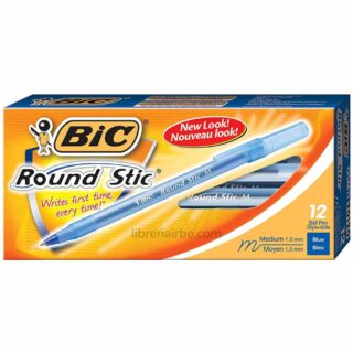 Caja 12 Bolígrafos BIC Round Stic Medium Azul