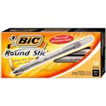 Caja 12 Bolígrafos BIC Round Stic Medium Negro