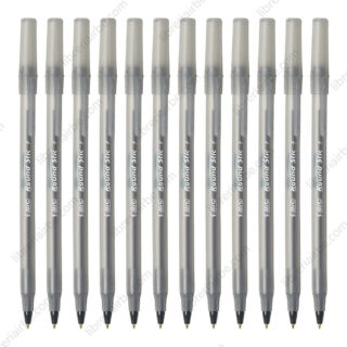 Caja 12 Bolígrafos BIC Round Stic Medium Negro