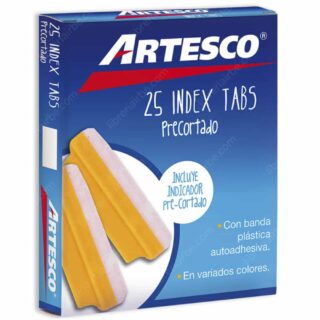 Caja 25 Pestañas Index Tabs Precortado 3.8 cm Artesco - Amarillo
