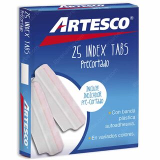 Caja 25 Pestañas Index Tabs Precortado 3.8 cm Artesco - Transparente