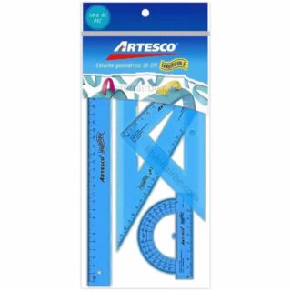 Estuche Geométrico 30 cm de 4 Piezas Artesco Irrompible (Color Aleatorio)