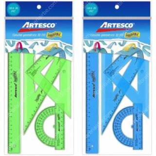 Estuche Geométrico 30 cm de 4 Piezas Artesco Irrompible Colores 2
