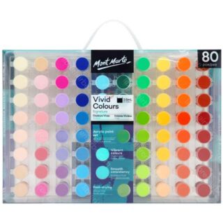 Juego Pintura Acrílica Vivid Colors Mont Marte Signature con 80 Botes de 3.5 ml