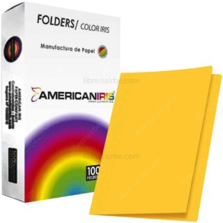 Paquete 100 Fólders de Color Tamaño Oficio American Iris - Amarillo