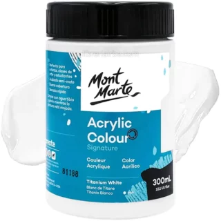 Pintura Acrílica Mont Marte Signature, Bote de 300 ml, Blanco Titanio