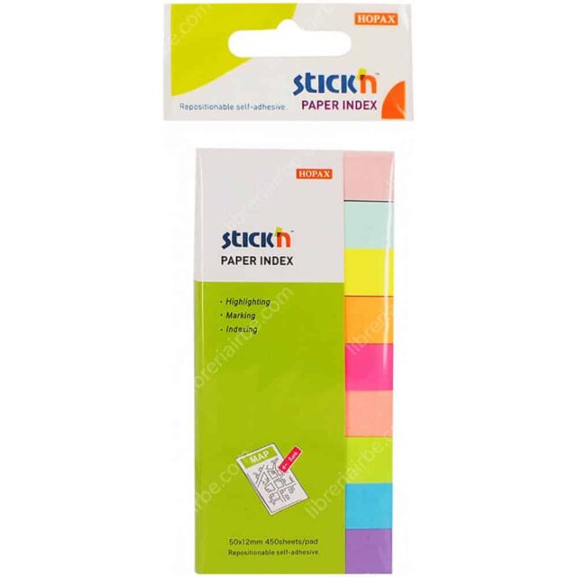 Set 450 Banderitas Adhesivas Stick'n Paper Index (50 x 12 mm) 9 Colores