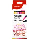 Set 6 Marcadores Doble Punta Pincel Monami Color Twin Brush - Flower