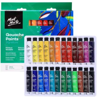 Set de Pintura Gouache Mont Marte Signature con 24 Tubos de 12 ml