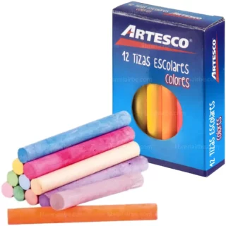 Tizas de Colores Artesco, Escolares, Caja de 12 Piezas
