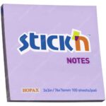 Notas Adhesivas de Papel, Stick'n Notes, 76 x 76 mm, Bloc de 100 Hojas, Lila Pastel