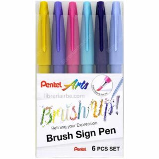 Set 6 Rotuladores Punta Pincel Pentel Brush Sign Pen - Fashion
