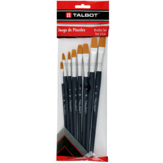 Set 8 Pinceles Planos TALBOT