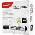Caja 12 Marcadores de Agua para Pizarra Blanca Monami Negro