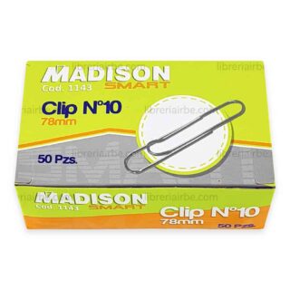 Caja de 50 Clips Niquelados MADISON Nº 10 (78 mm)