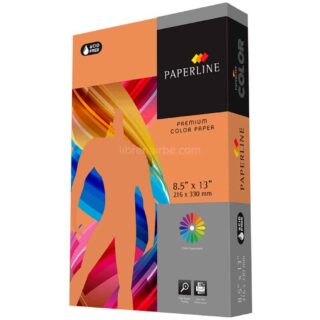 Paquete 500 Hojas de Papel Bond 75 g PAPERLINE Tamaño Oficio - Naranja Flourescente