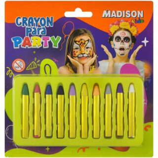 Set 10 Crayones de Cara para Niños MADISON Kids Party