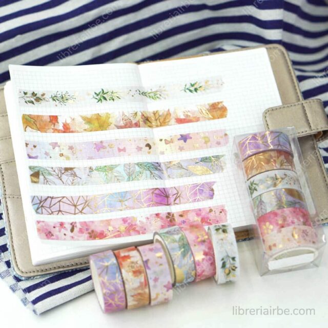 Set 6 Rollos de Cinta Adhesiva Decorativa Washi Tape - Florales Vista