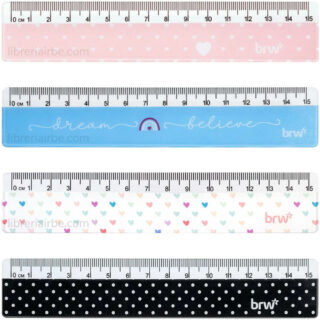 Regla de 15 cm, de Plástico Transparente, con Estampado, BRW Soul