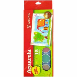 Set 12 Acuarelas en Pastillas SABONIS Empaque