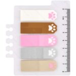 Separadores, Banderitas Adhesivas de Plástico Semitransparente, Set de 100 Piezas, en Forma de Patitas de Gatitos