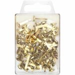 Ganchos Mariposa, Sujetadores, Chinches de Latón de 3/4" (19 mm), Caja de 65 Piezas