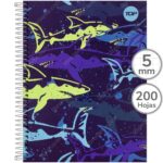 Cuaderno Tamaño Carta, Espiral de Metal, Tapa Dura, TOP, con 200 Hojas Cuadriculadas 5 mm
