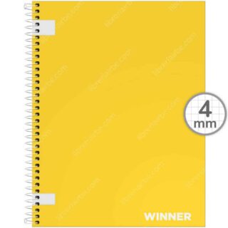 Cuaderno Anillado Carta WINNER con 100 Hojas Cuadriculadas 4 mm Aleatorio
