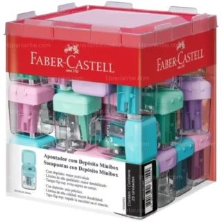 Tajadores con Depósito, de 1 Orificio, Faber-Castell Minibox Pastel, Caja de 25 Piezas
