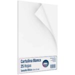 Cartulina, Tamaño Oficio, 180 g/m², Blanco, Paquete de 25 Hojas