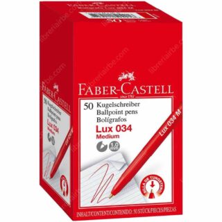 Caja 50 Bolígrafos Faber-Castell Lux 034 Medium Rojo