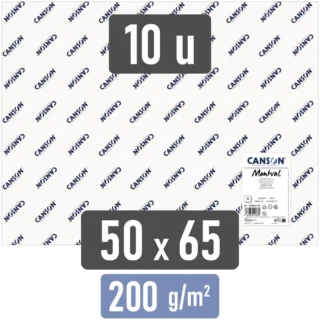 Papel para Pintar con Acuarelas, CANSON Montval®, Pliego de 50 x 65 cm, 200 g-m², Paquete 10 Hojas