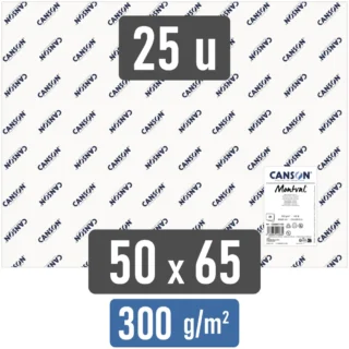 Papel para Pintar con Acuarelas, CANSON Montval®, Pliego de 50 x 65 cm, 300 g-m², Paquete 25 Hojas
